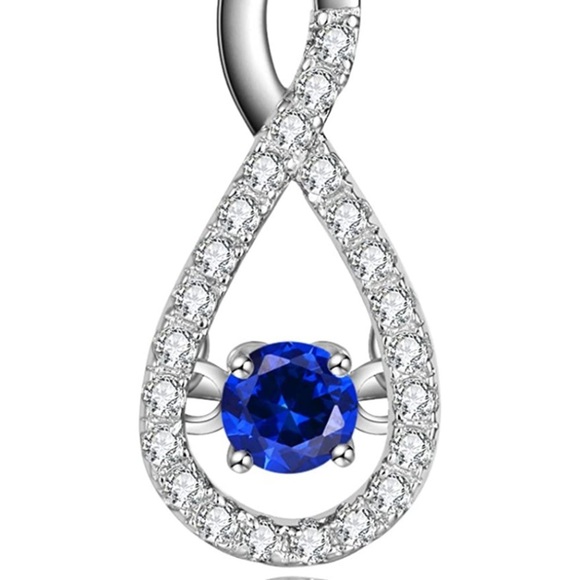 Genuine Sapphire Infinity Sparkling Necklace - Picture 3 of 5